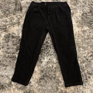 NEWBRIDGE Corduroy Pant 42x32 Black Pleated Straight Chino RN83427